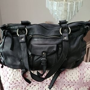 Black leather purse